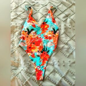 Floral Print Thong One Piece